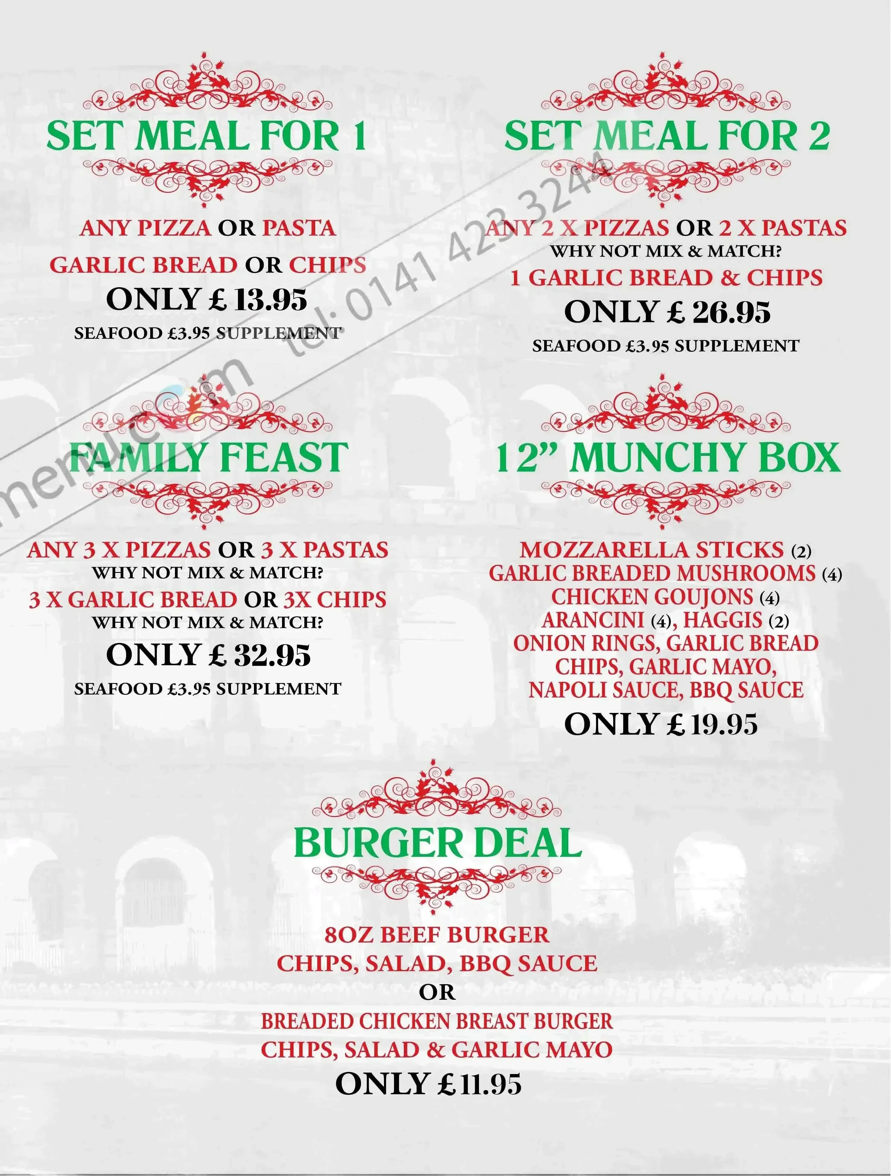 Take Away Menu