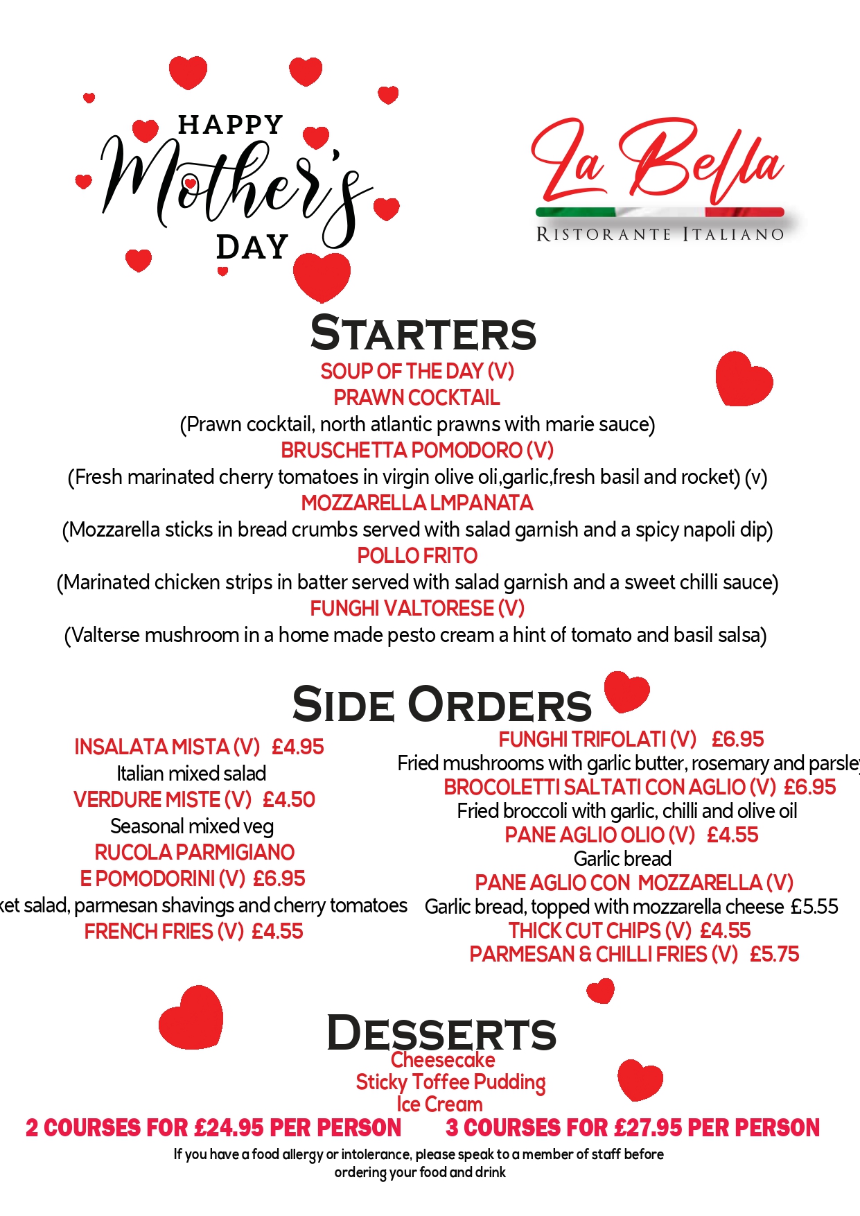 Take Away Menu